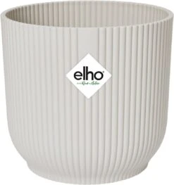 Elho Vibes Fold Rond Wielen 35 - Bloempot Voor Binnen - Ø 34.9 X H 32.4 Cm - Zijdewit