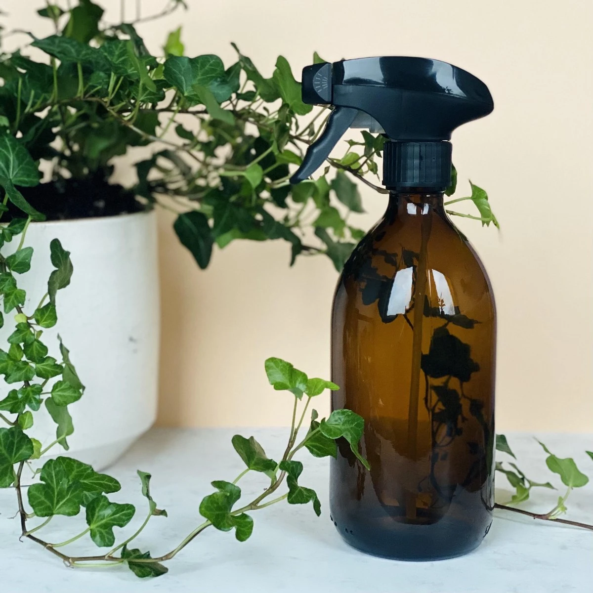 Groeikruid® Plantenspuit | 500 Ml Amber Glas | Met Zwarte Spraykop | Plantensproeier Binnen | Waterverstuiver | Verstuiver | Waterspuit - Afbeelding 2