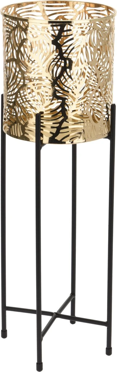 Set Van 2x Stuks Plantenpotten Goud Op Metalen Standaard 35 Cm En 45 Cm Hoogte - Afbeelding 3