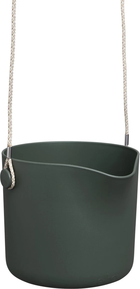 Elho B.for Swing 18 Hangpot - Bloempot Voor Binnen - Ø 18.0 X H 16.5 Cm - Groen/Blad Groen