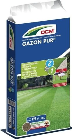 DCM Gazon Pur® - Gazonmest - Diepgroen Gazon Zonder Mos - Gazonmeststof Met MINIGRAN® Technology - 125m2 - 10 Kg
