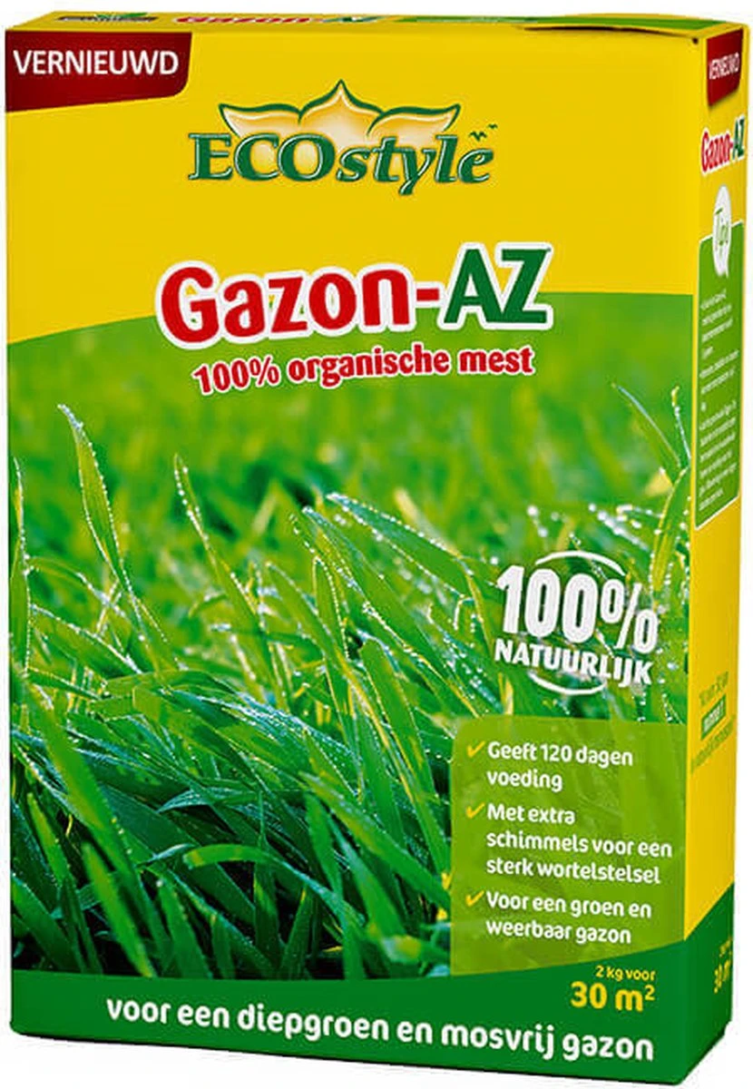 ECOstyle Gazon AZ Organische Gazonmest – Voor Diepgroen En Sterk Gazon – Geeft Tot 120 Dagen Voeding – Werkt Tegen Mos - 70 M² - 5 KG - Afbeelding 7