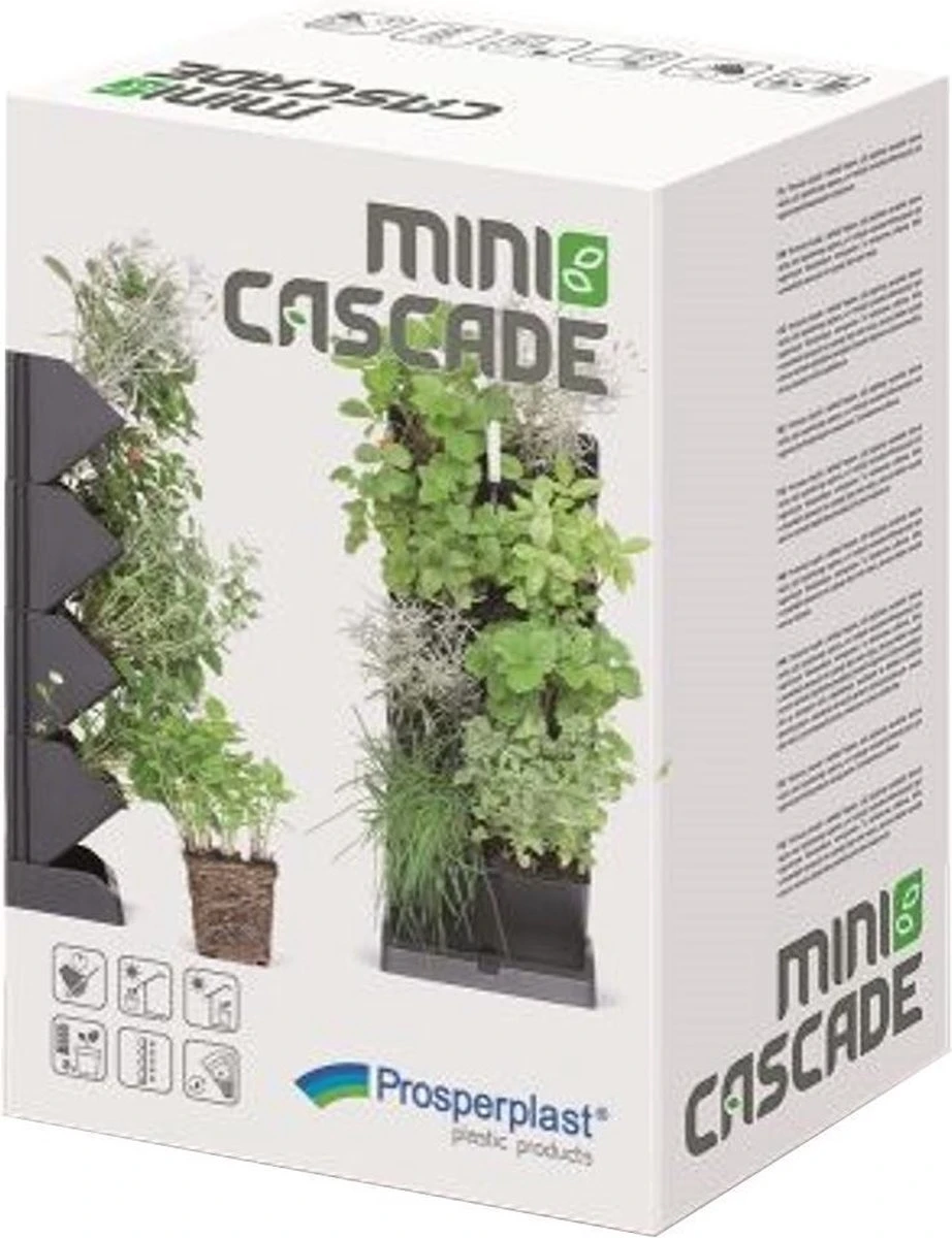 Prosperplast Verticale Kruidentuin Kunststof - Staand/hangend - Modulair - Antraciet Grijs - L 20 X B 11 X H 48 Cm - Incl. Kruidenschaar - Afbeelding 6