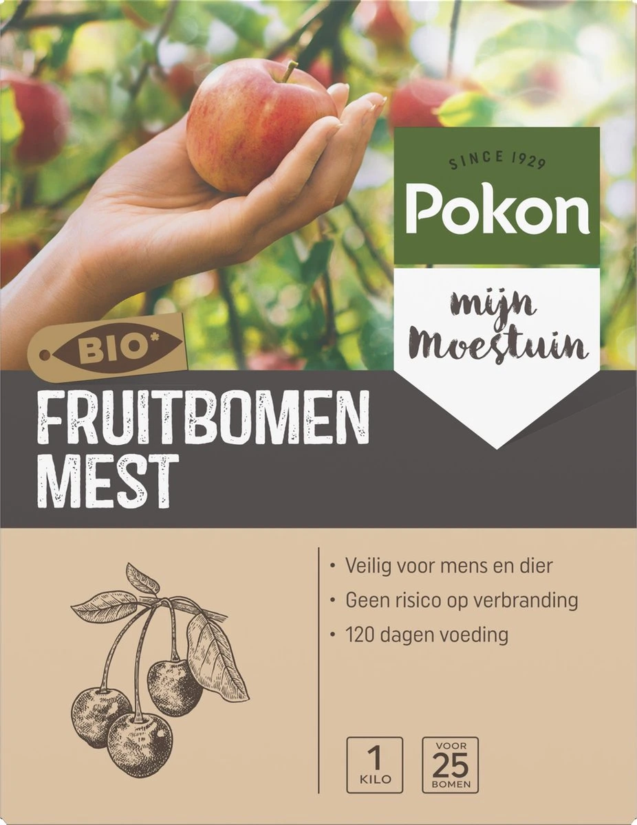 Pokon Bio Fruitbomen Mest - 1kg - Meststof (biologisch) - 120 Dagen Voeding - Afbeelding 2